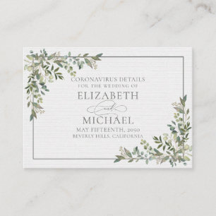 Carte D'accompagnement Eucalyptus Botanical Sage Green Coronavirus Détail