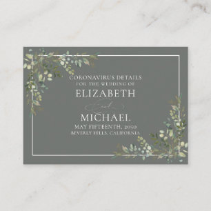 Carte D'accompagnement Eucalyptus Botanical Sage Green Coronavirus Détail