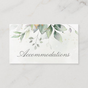Carte D'accompagnement Eucalyptus Feuille Verdure Mariage Hébergements