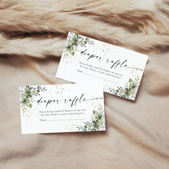 Carte D'accompagnement Eucalyptus Flore Vert Déchets Raffle (Créateur téléchargé)