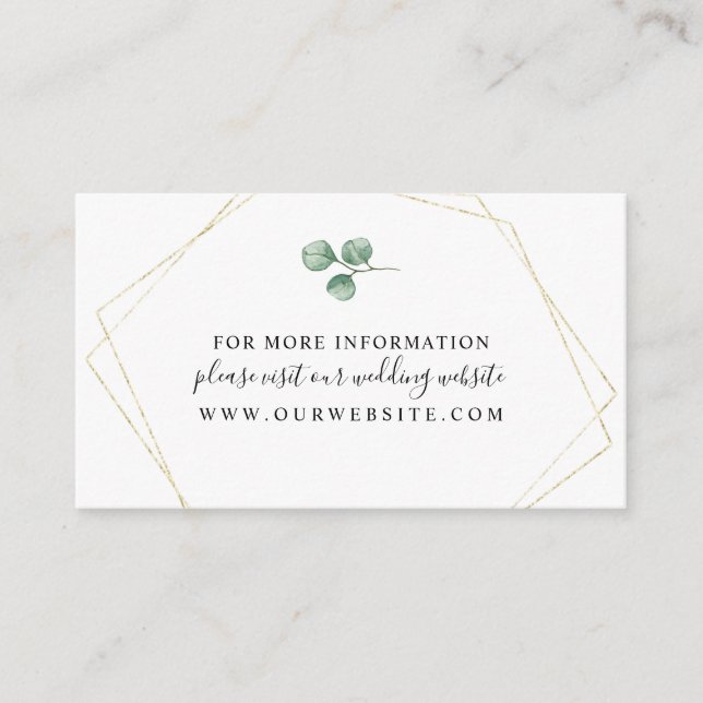 Carte D'accompagnement Eucalyptus + Gold Geometry Frame info (Devant)