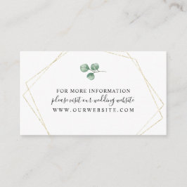 Carte D'accompagnement Eucalyptus + Gold Geometry Frame info