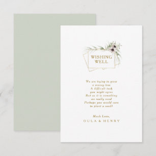 Carte D'accompagnement Eucalyptus Gold Mariage géométrique Wishing well