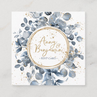 Carte D'accompagnement Eucalyptus Gold Parties scintillant Code 01 - RSVP