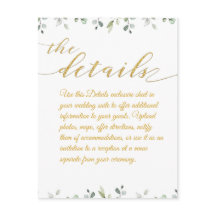 Eucalyptus Green Bordure Gold Détails du Mariage