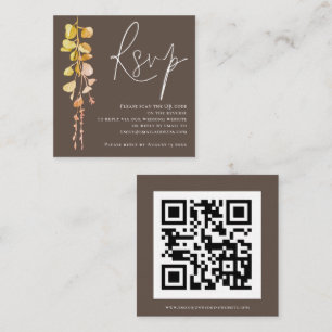 Carte D'accompagnement Eucalyptus moderne Tone Terre QR Code Mariage RSVP