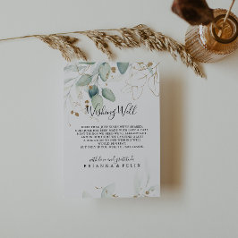 Carte D'accompagnement Eucalyptus or Calligraphie Mariage Wishing well