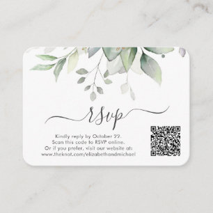 Carte D'accompagnement Eucalyptus Photo QR Code Mariage RSVP
