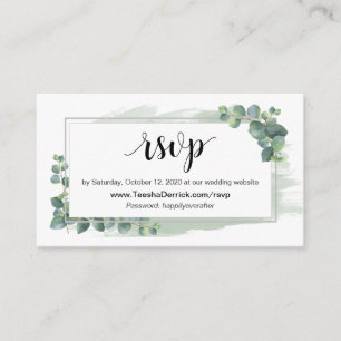 Carte D'accompagnement Eucalyptus, RSVP en ligne via le site Mariage