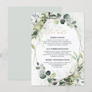 Carte D'accompagnement Eucalyptus Sage Greenery Détails du Mariage géomét