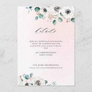 Carte D'accompagnement Eucalyptus verdure anémonique floral rustique mari