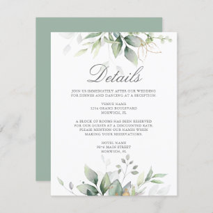 Carte D'accompagnement Eucalyptus Vert Mariage Succulent