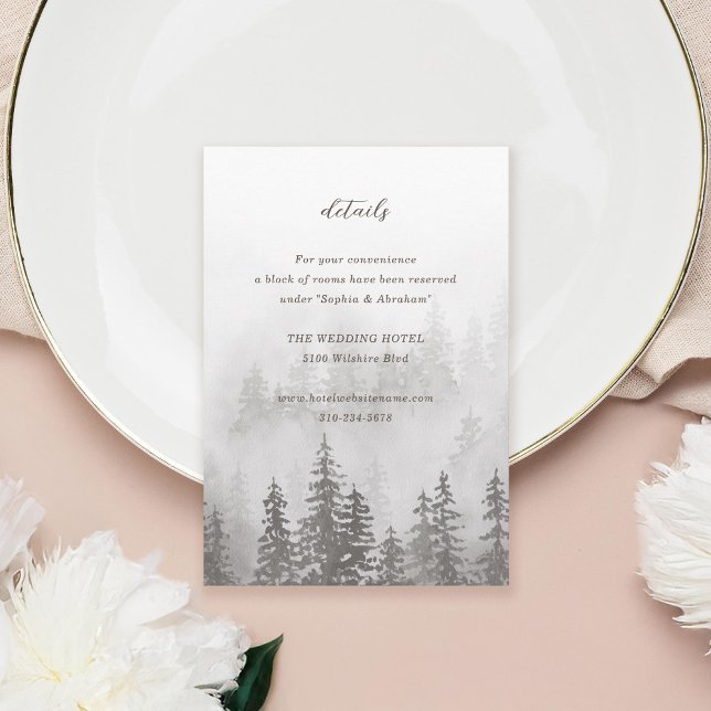 Carte D'accompagnement Evergreens dans la forêt de brouillard Gris Brown (Créateur téléchargé)