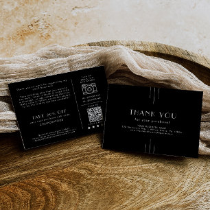 Carte D'accompagnement EVERLY Noir Foncé Merci pour votre Commande Entrep