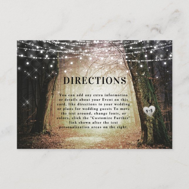 Carte D'accompagnement Evermore | Directions des Mariages forestiers ench (Devant)