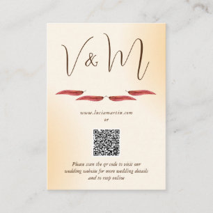 Carte D'accompagnement Exemple Crème minimaliste QR Code Mariage RSVP