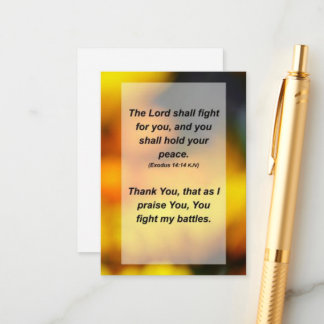 Carte D'accompagnement Exode 14:14 Le Seigneur se battra pour vous et vou