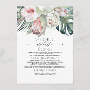 Carte D'accompagnement Exotic Tropical Beach Informations de mariage Invi