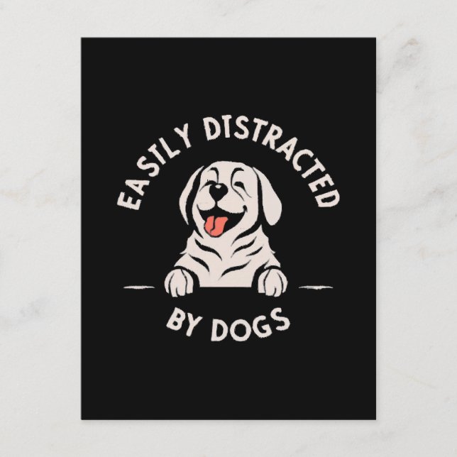 Carte D'accompagnement Facilement distrait par les chiens (Devant)