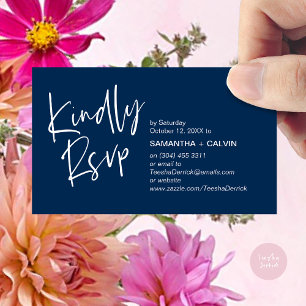 Carte D'accompagnement Faire part de mariage minimaliste moderne avec RSV
