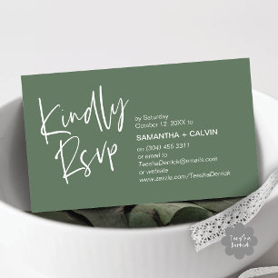 Carte D'accompagnement Faire part de mariage minimaliste moderne avec RSV