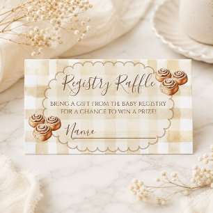 Carte D'accompagnement Faire son nid en Gingham Beige Baby Shower