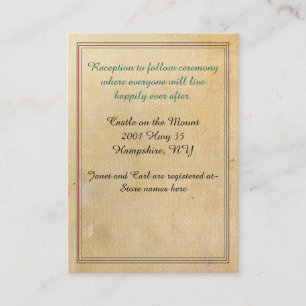 Carte D'accompagnement Fairy Tale Antique Look Informations Mariages