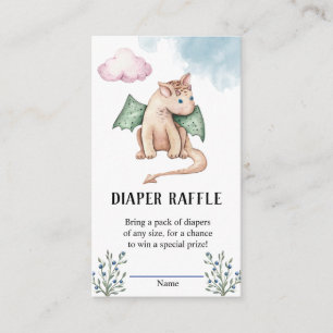Carte D'accompagnement Fairytale Dragon Baby shower Diaper Raffle