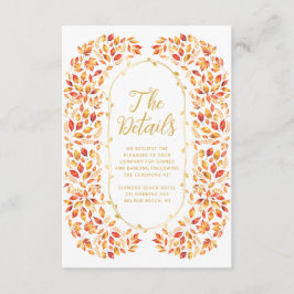 Carte D'accompagnement Fall Earth Tones Rustique Feuille Détails du Maria