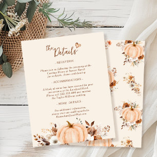 Carte D'accompagnement Fall Terracotta Floral Détails du Mariage