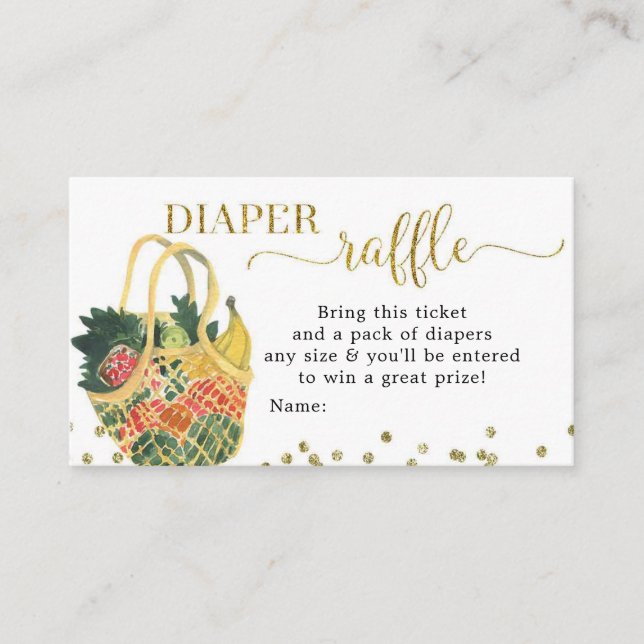 Carte D'accompagnement Farmers Marché Thème Diaper Raffle (Devant)
