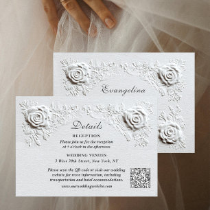 Carte D'accompagnement Faux Embossés Roses Élégant détails de script Mari