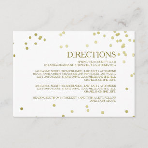 Carte D'accompagnement Faux Gold Foil Confetti Mariage Instructions Inser