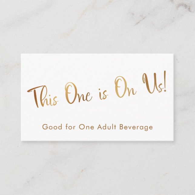 Carte D'accompagnement Faux Gold sur White Drink Billets Insérer des cart (Devant)