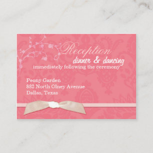 Carte D'accompagnement Faux Ribbon Coral Rose Mariage Réception