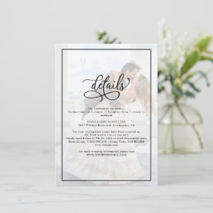 Carte D'accompagnement Faux Vellum Effet Overlay Détails du Mariage photo