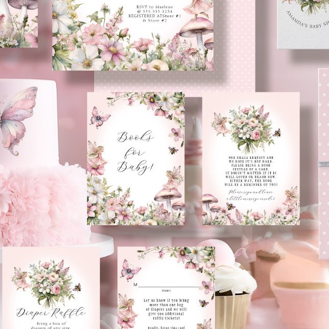 Carte D'accompagnement Fée enchantée Bee Floral Girl Livres pour bébé (Créateur téléchargé)