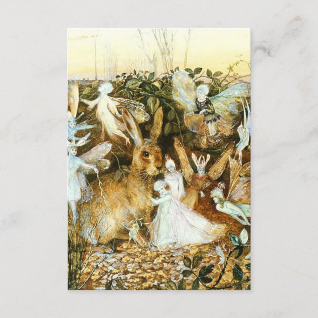 Carte D'accompagnement Fées et lapin (Devant)