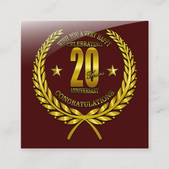 Carte D'accompagnement Félicitations au 20e anniversaire (Devant)
