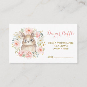Carte D'accompagnement Feminine Bunny Blush Floral Diaper Raffle