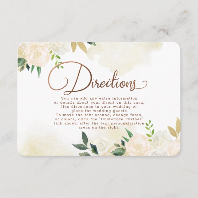 Carte D'accompagnement Ferme Frais Rustique Mariage campagnard Directions (Devant)