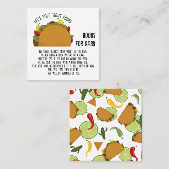 Carte D'accompagnement festa taco mexicain parle de livres pour bébé (Devant / Derrière)