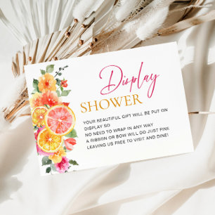 Carte D'accompagnement Festive Fleurs roses Citrus Bridal Display Douche