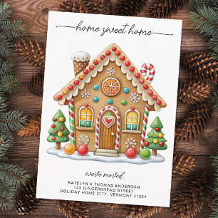 Carte D'accompagnement Festive Gingerbread Holiday Moving Nouvelle adress