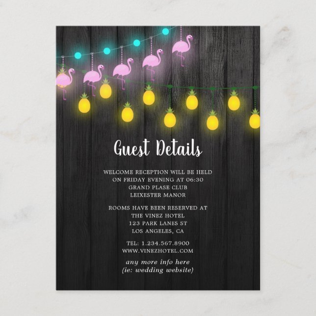 Carte D'accompagnement Festive String Lights Fiesta Mariage Détails de l' (Devant)