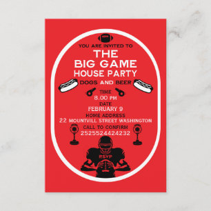 Carte D'accompagnement Fête à la maison de football et de hot-dog