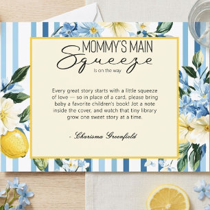 Carte D'accompagnement Fête Bébé Garçon Lemon Blue Main Squeeze de Maman
