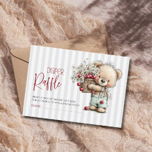 Carte D'accompagnement Fête bébé ourson aux rayures grises Teddy Daisy Ti