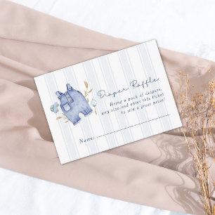 Carte D'accompagnement Fête bébé rayures de jeans bleu denim moderne