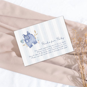 Carte D'accompagnement Fête bébé rayures de jeans en bleu denim moderne